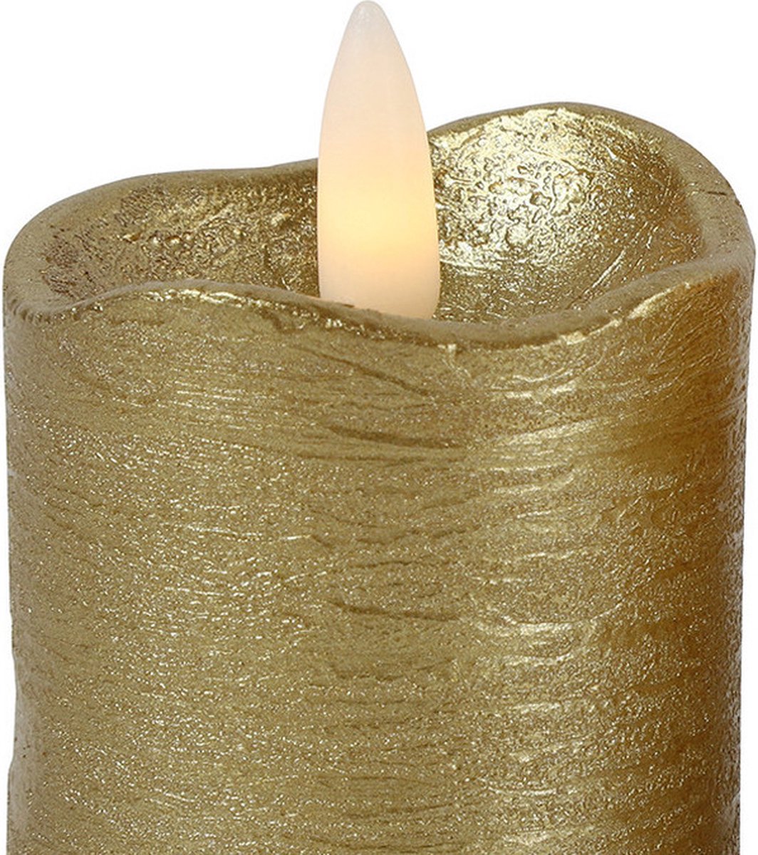 LED Stompkaarsen Goud – Set van 2 – Ø5×H7,2 cm