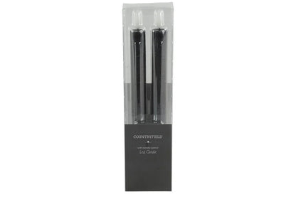 LED-Tafelkerzen Schwarz – 2er-Set – Ø2,2 x H24 cm