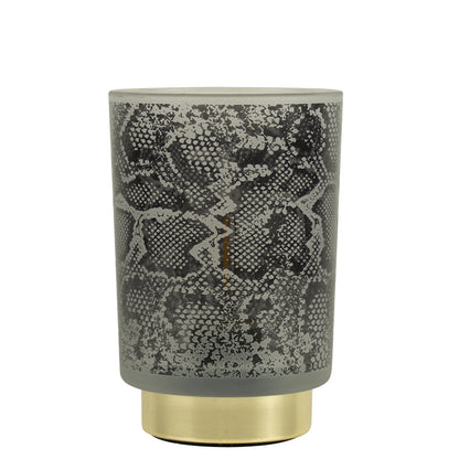 Tischlampe mit Schlangenmuster, Graugold | 2 Größen