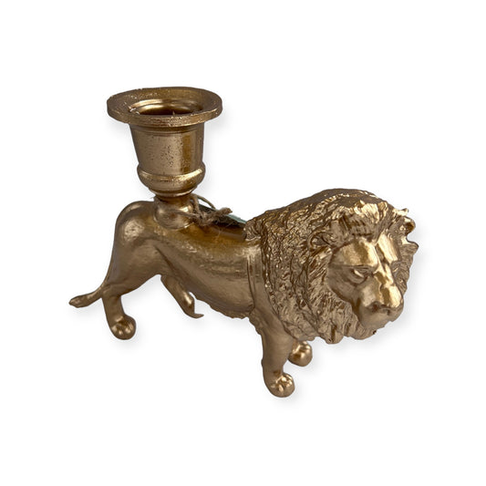 Gouden kandelaar in de vorm van een leeuw, luxe decoratie