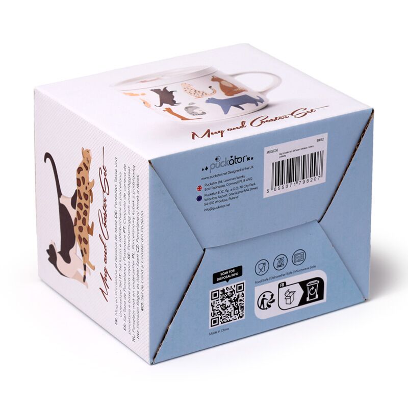 Porcelain Cat Mug with Lid – Cheerful &amp; Practical