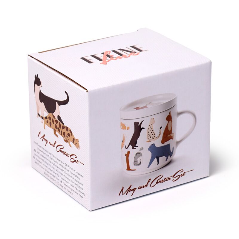 Porcelain Cat Mug with Lid – Cheerful &amp; Practical