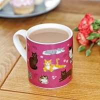 Pink Cat Mug – Porcelain 280 ml | Otter House