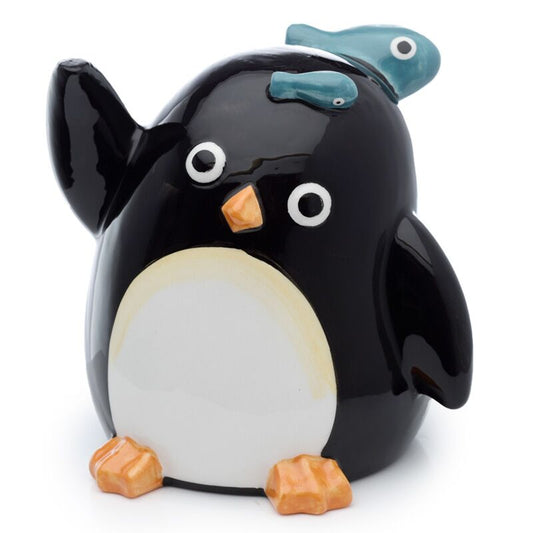 Ondersteboven pinguïn mok met 3D-design van keramiek