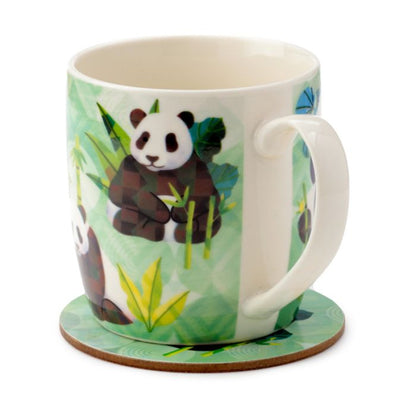 Panda Mok + Onderzetter – Porselein Set (300 ml)