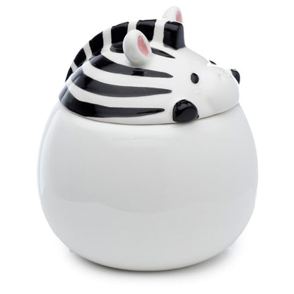 Zebra-Becher mit Deckel – Keramik 450 ml