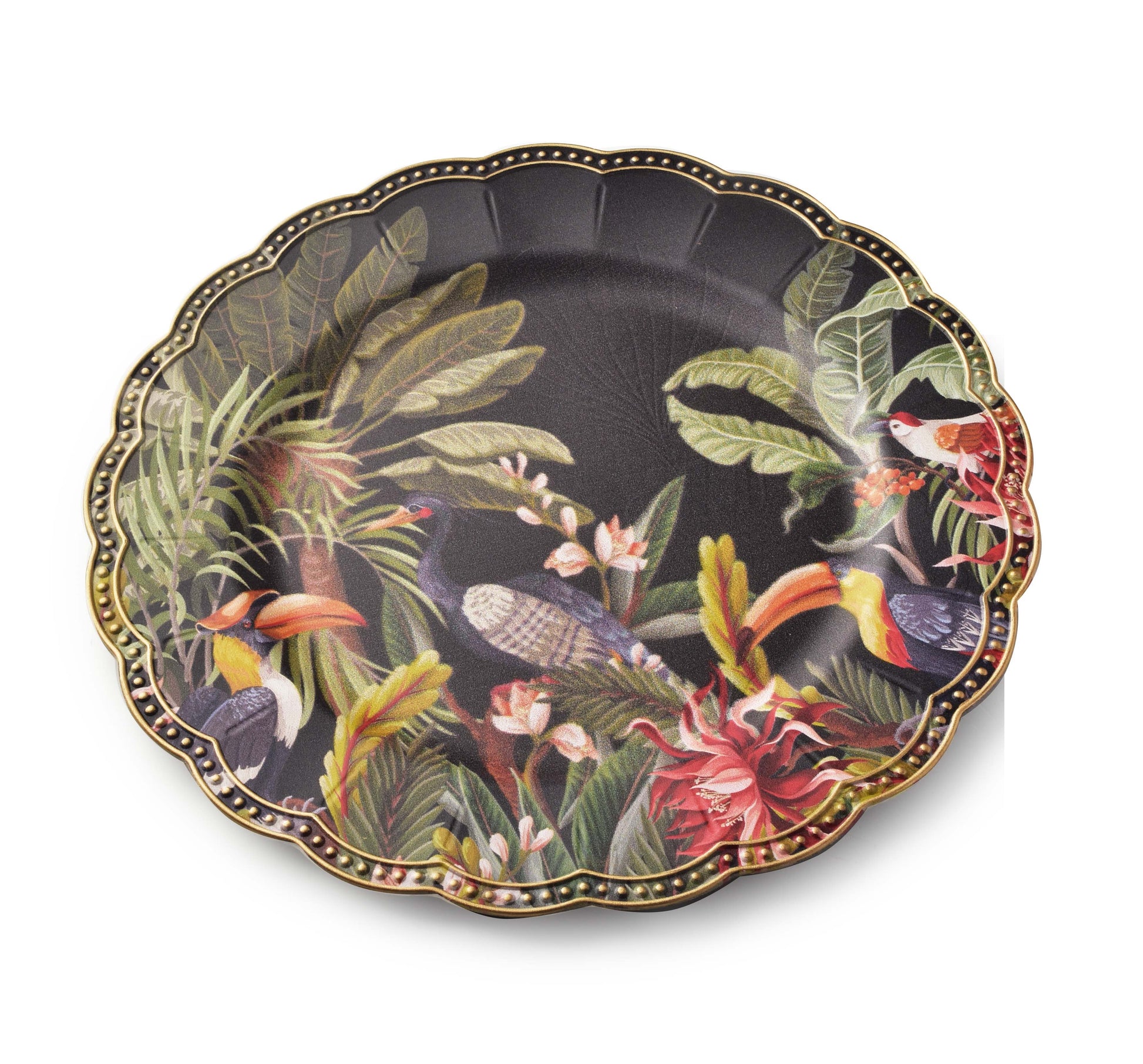 Plateau onderbord met jungle toekans – tropische decoratie Ø 33 cm