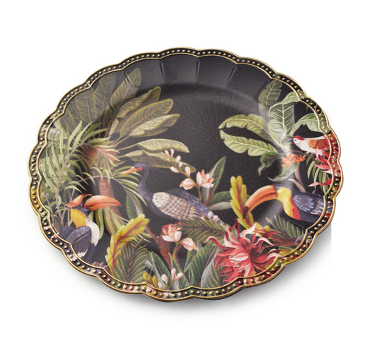 Plateau onderbord met jungle toekans – tropische decoratie Ø 33 cm