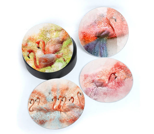 flamingo onderzetters, tropische decoratie