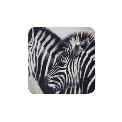 onderzetters met zebra’s set van 6 zwart wit