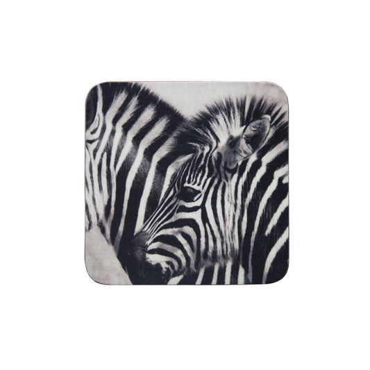 onderzetters met zebra’s set van 6 zwart wit