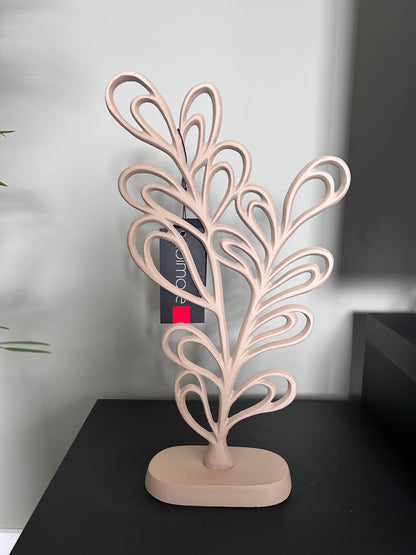 Flower Shaped Ornament – ​​Taupe Aluminum Flower Decoration (38 cm)