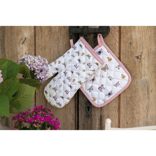 Ovenwant met vlindermotief van Clayre & Eef – 100% katoen 18x30 cm