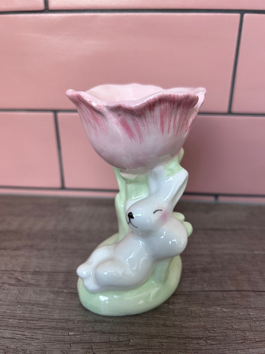Eierdop Konijn Roze – Paasdecoratie van Colmore met konijn en tulp