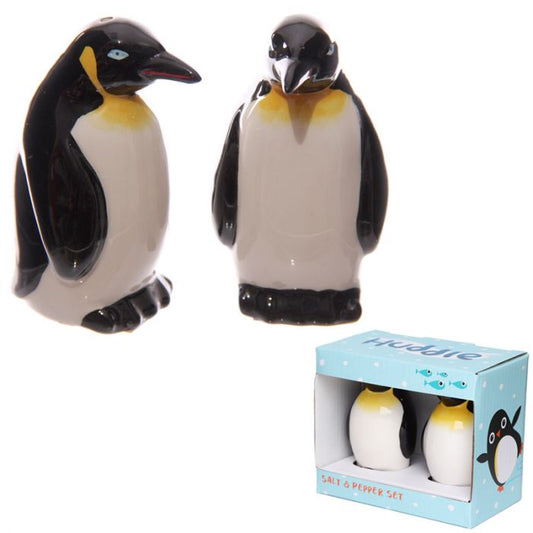 Peper- en zoutstel van pinguïns in keramiek met cadeauverpakking