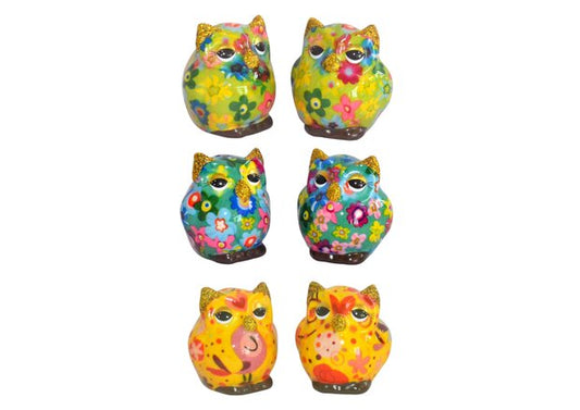 Peper- en zoutstel uil Olive – Pomme Pidou – keramiek – 3 kleuren – 6 cm hoog