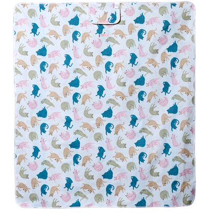 Picknickdeken "Cat's Life" – Kattenprint 158×140 cm