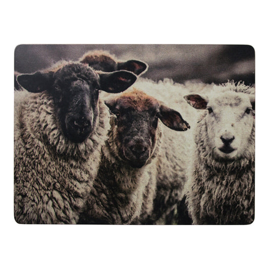 Landelijke placemats met schapenprint – set van 4 stuks
