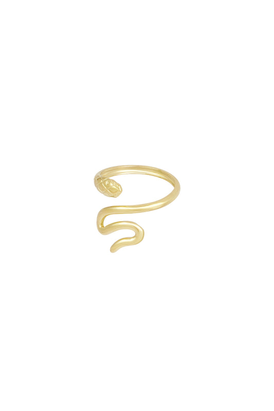 Verstelbare gouden slangenring – stainless steel accessoire