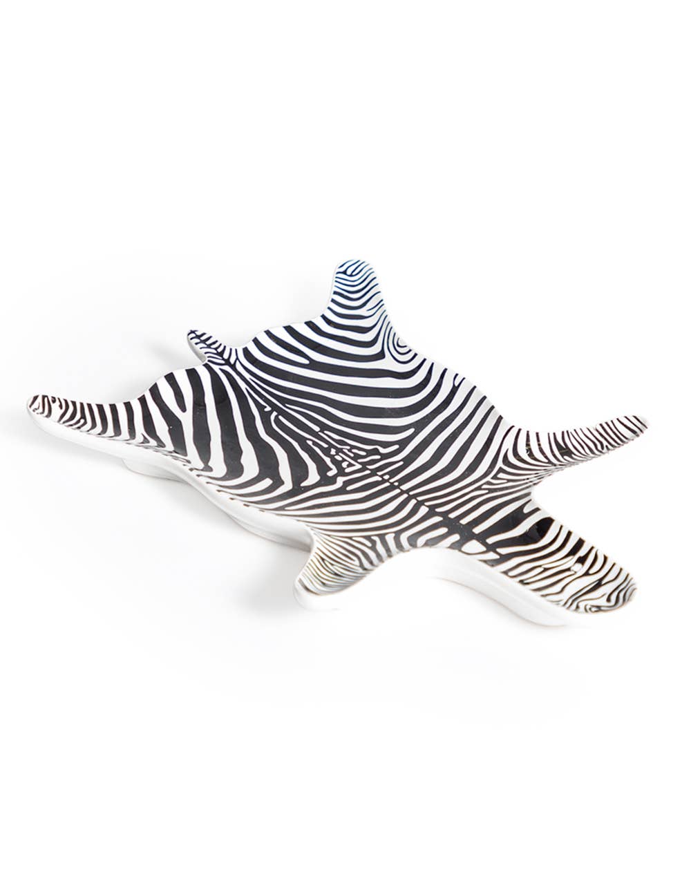 Decoratief zebra schaaltje in de vorm van een dierenhuid – zwart-wit design