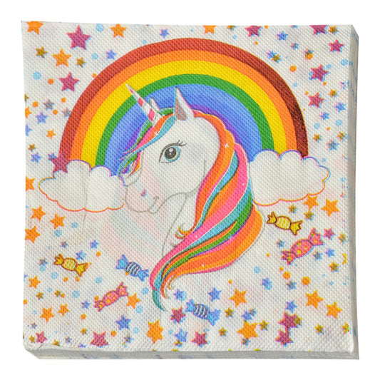 Unicorn servetten met regenboog en sterren – feestdecoratie Clayre & Eef

