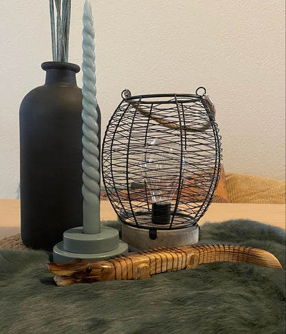 Houten krokodillenbeeldje van 30 cm met buigbare staart – natuurlijk decoratief item