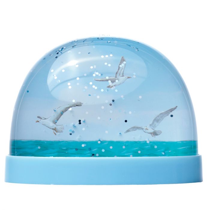 Kinder-Schneekugel mit fliegenden Möwen – mit Glitzer