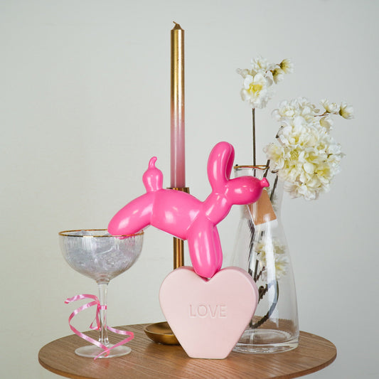 Neonroze spaarpot ballonhond van Housevitamin – trendy keramieken decoratie