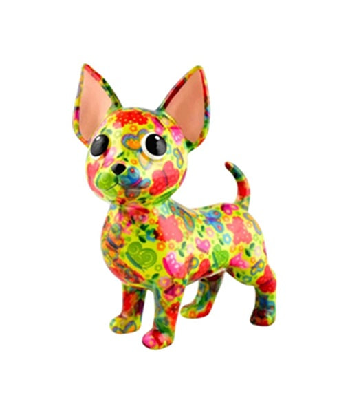 Spaarpot Chihuahua Hond – Groen met Vlinders