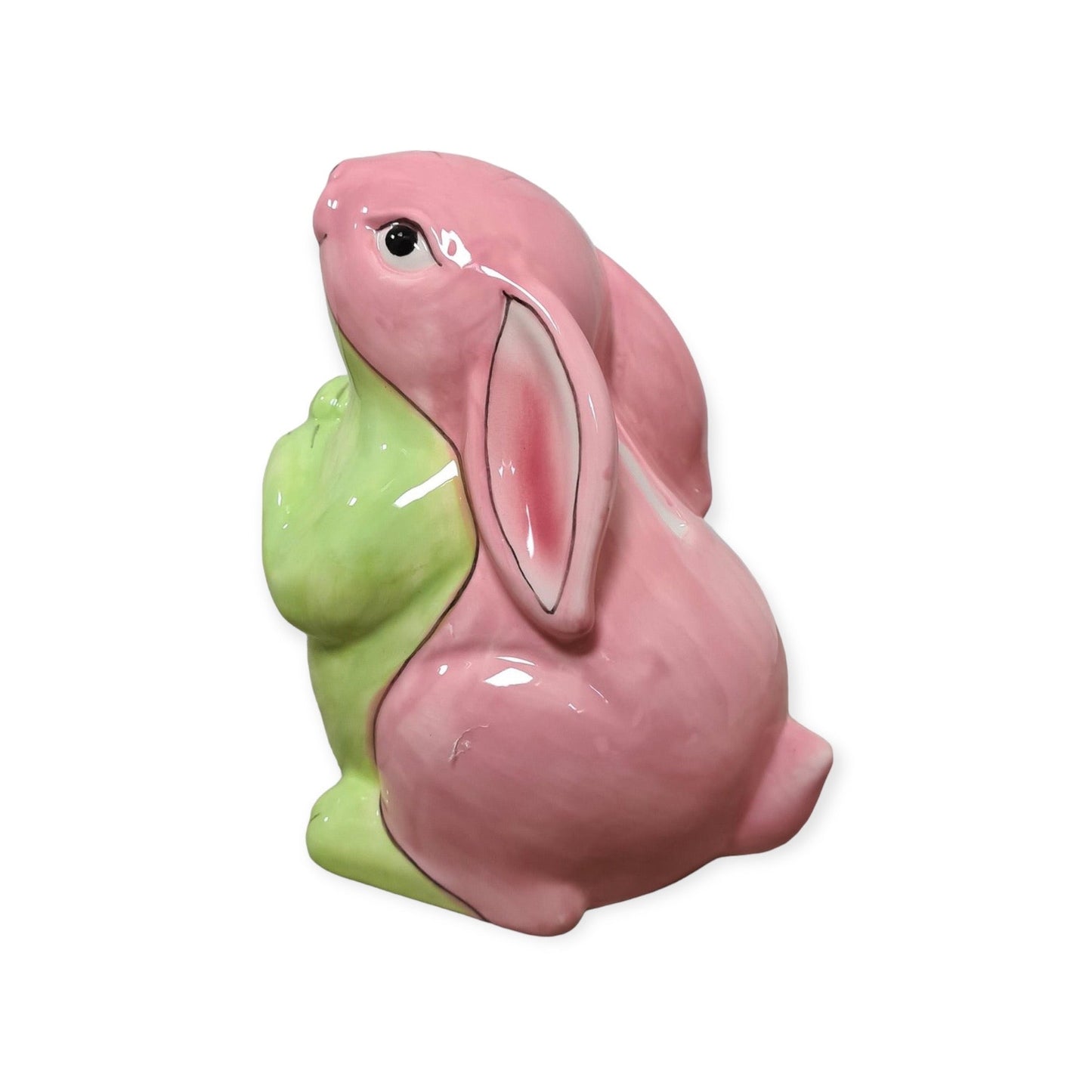 Spaarpot Konijn – Pastel Roze-Groen Keramiek
