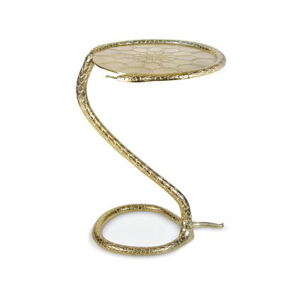 Python Beistelltisch Gold – Schlangenförmiges Design Ø 45 cm