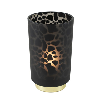Zwarte Tafellamp Giraffeprint – Draadloos LED (15/20 cm)