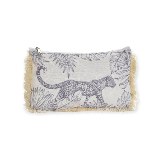 Kosmetiktasche mit Leoparden- oder Dschungel-Print – Stofftasche