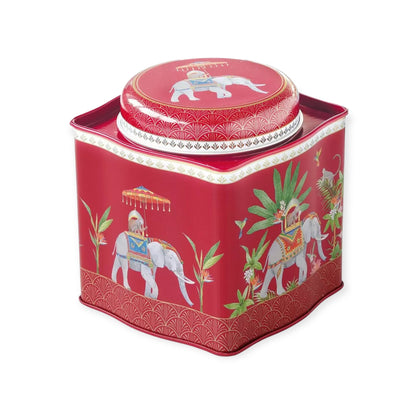 Rood theeblik met olifantenmotief – Oosters design van Easy Life Marajah