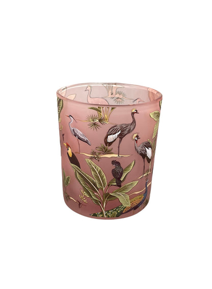 Theelichthouders Vogels – Roze Glas in 3 Varianten | Dutch Style