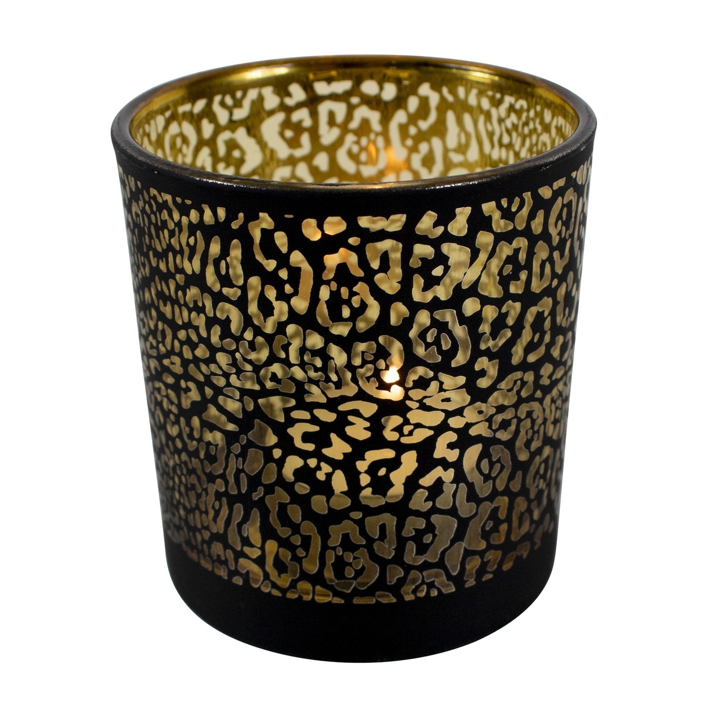 Set Theelichthouders Jaguarprint – Zwart & Goud