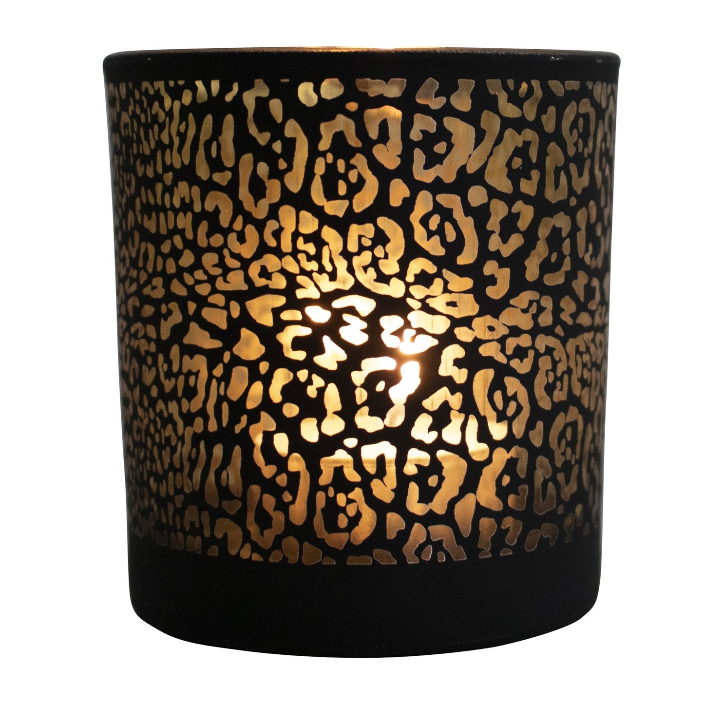 Set Theelichthouders Jaguarprint – Zwart & Goud