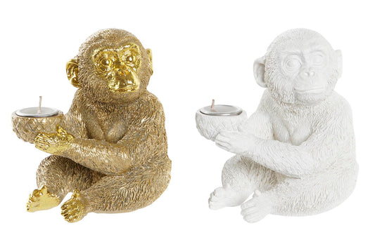 Theelichthouder aap in goud of wit – waxinelichthouder Krokomingo