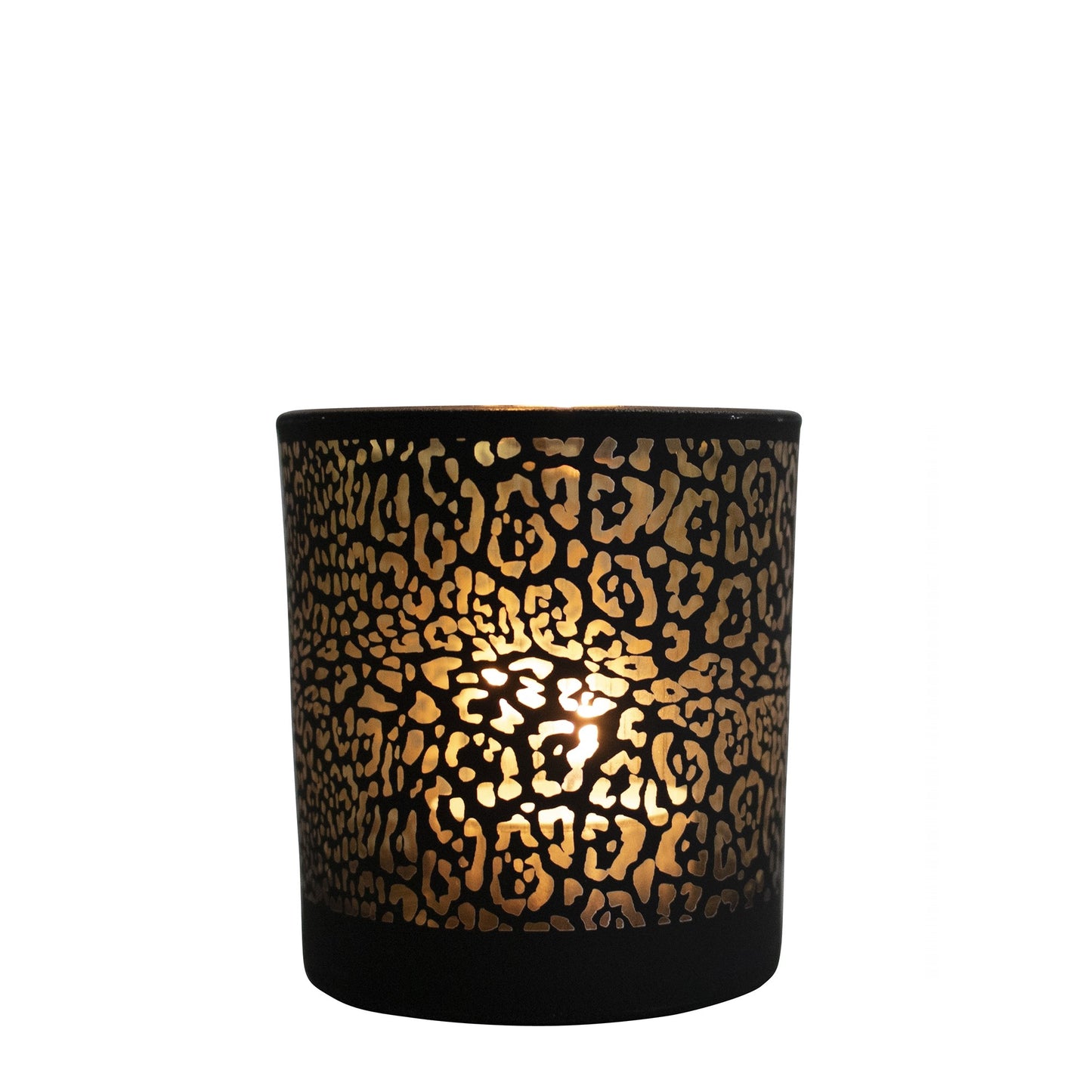 Set Theelichthouders Jaguarprint – Zwart & Goud