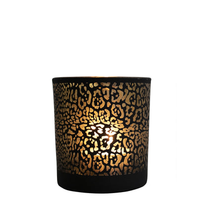 Set Theelichthouders Jaguarprint – Zwart & Goud