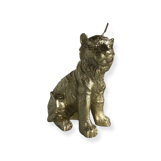 Gouden tijgerkaars 10 cm – waxdecoratie tijger
