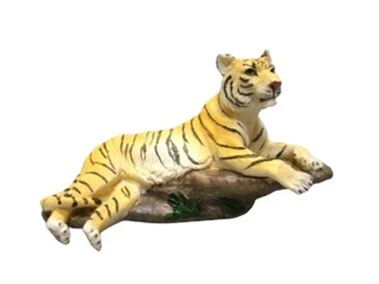 Realistisch tijgerbeeldje 15 cm van polyresin met natuurgetrouwe details
