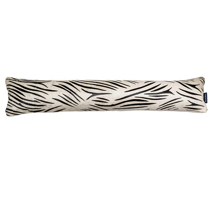 Tochtkussen met zwart-witte zebraprint van koeienleer – 90 cm lang