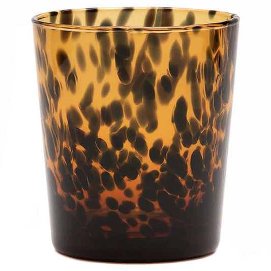 Ronde glasvaas tijgerprint Ø 15 cm – luxe Fidrio decoratie