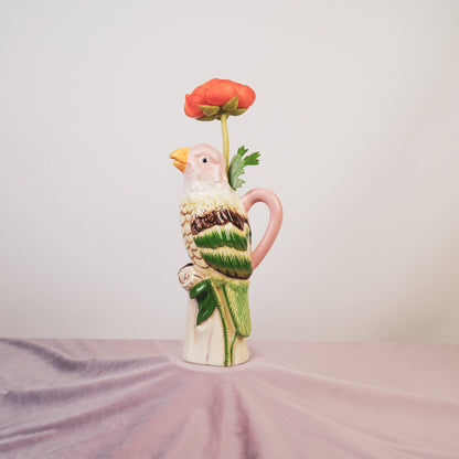 Papageienkrug aus Dolomit – Bunt – 23 cm