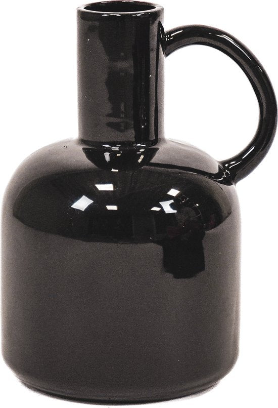 Black Jug Vase – Ceramic 21.5 cm