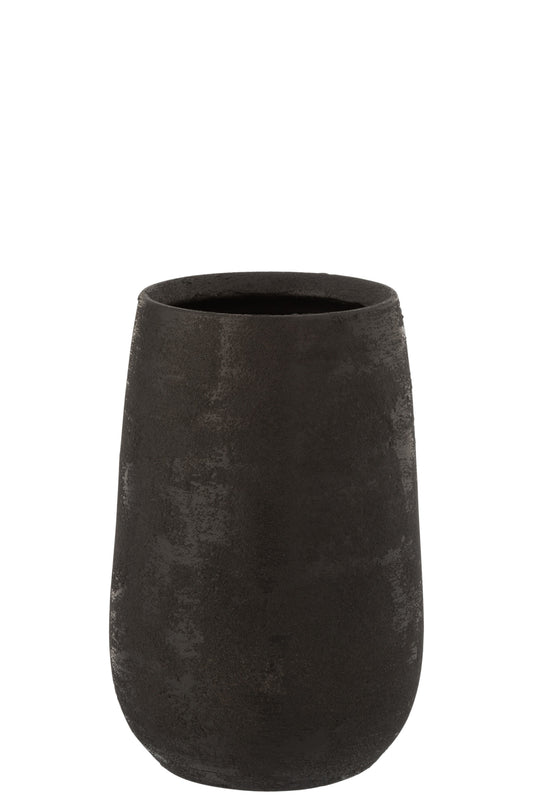 Zwarte keramieken vaas van J-line – 31 cm hoog, modern design