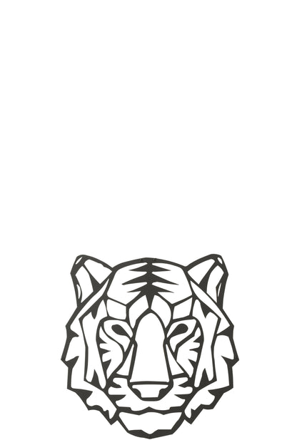 Tiger Head Wall Decoration Black Metal – 48.5 cm