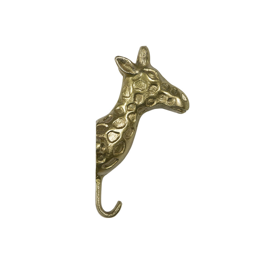 Golden Giraffe Head Wall Hook – Aluminum Animal Hook