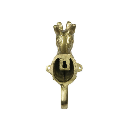 Golden Giraffe Head Wall Hook – Aluminum Animal Hook